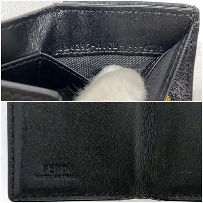Fendi Trifold Wallet Black Brown Fize 8m0395