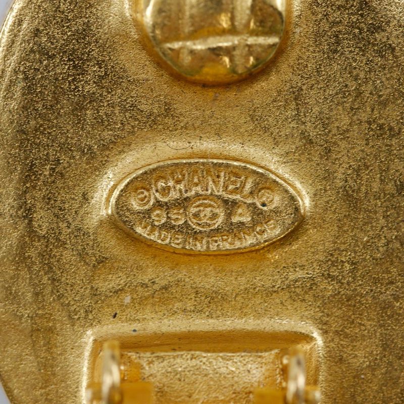 Chanel Coco Mark Vintage Gold Plated Green Gold Ladies 18.72g Earrings