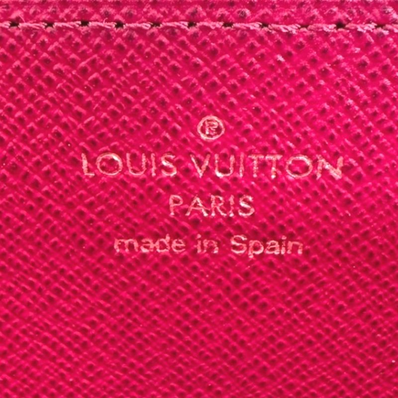 Louis Vuitton M41895 Monogram Round Zipper Fuchsia Long Wallet Louis Vuitton