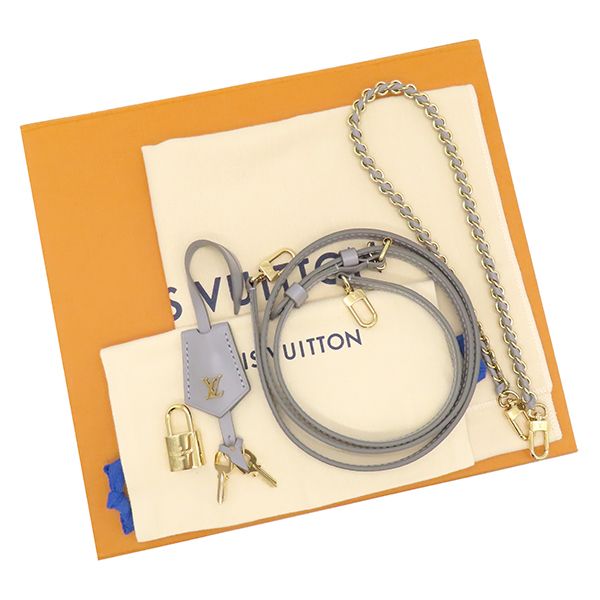 Louis Vuitton 2way Bag Vanity Chain Pouch Calfskin Leather Trianon Gray Gold