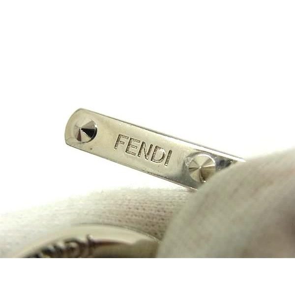 Fendi Pom Charm Leather Key Holder Key Sling Bag Blue Black — view 4