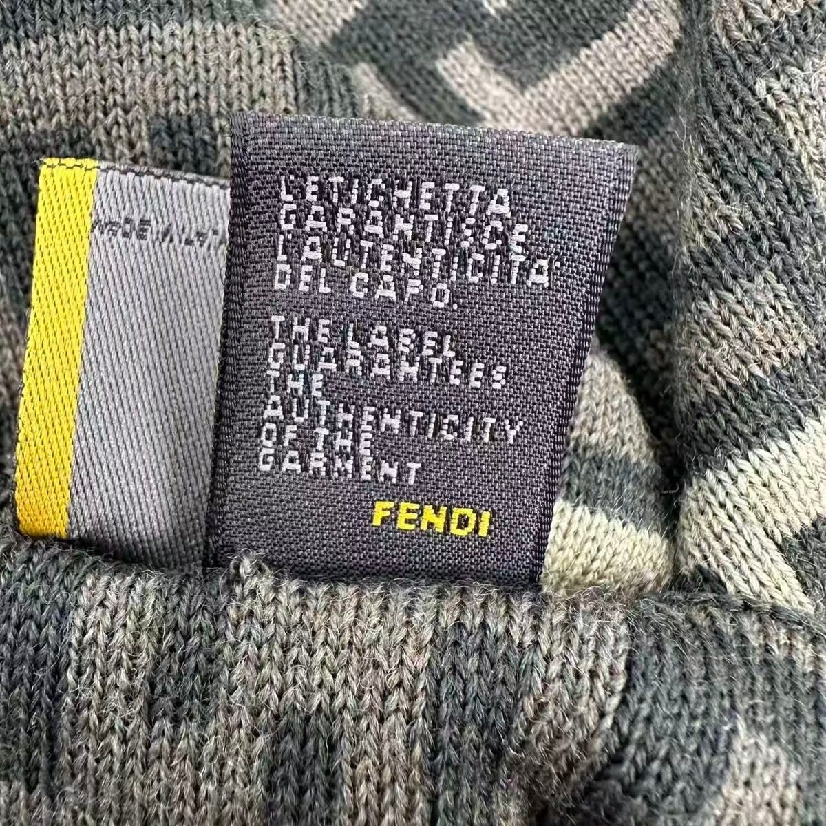 Fendi Scarf Wool Fflogo Green — view 7