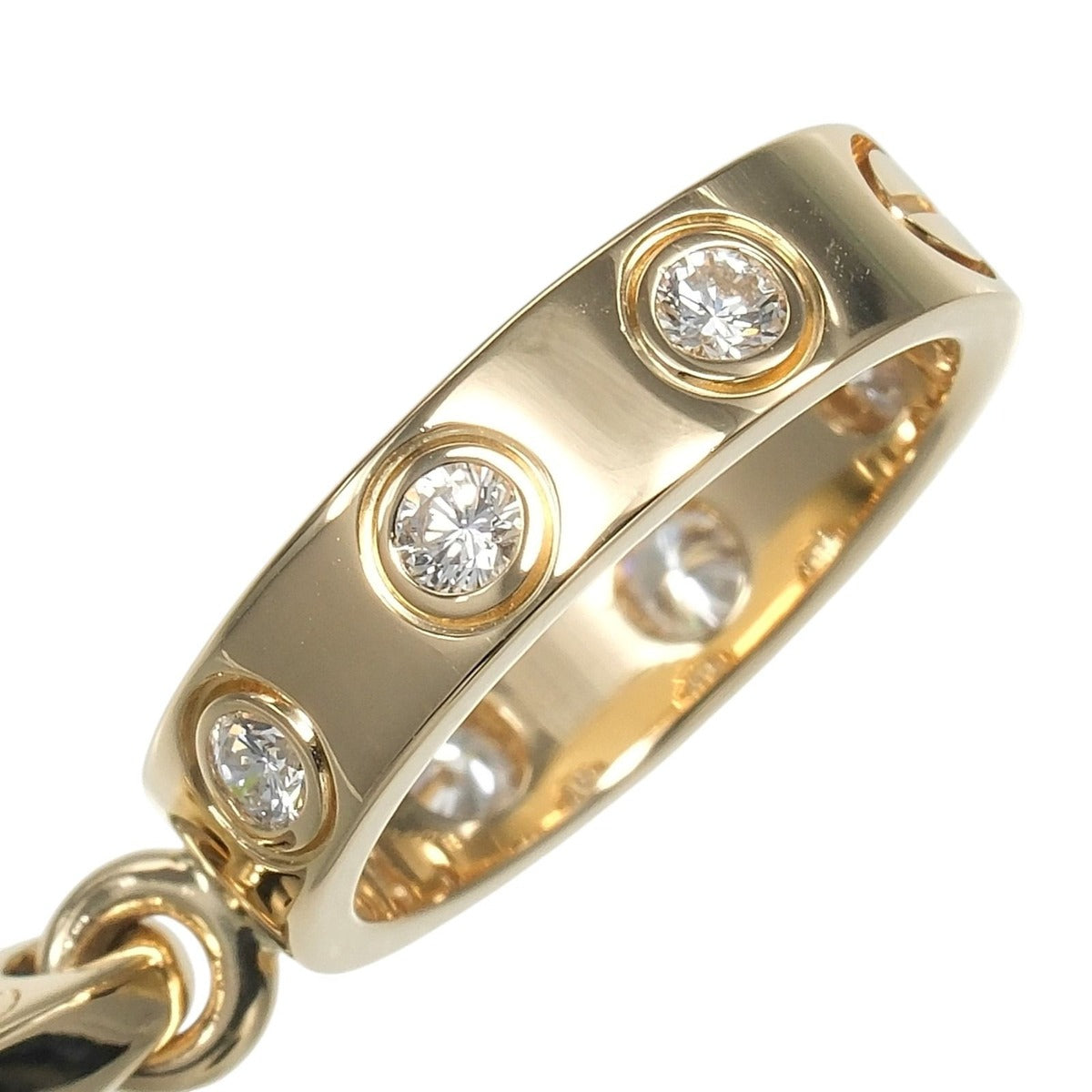 Cartier Love Charm 18k Yellow Gold Diamond Pendant Top — view 6