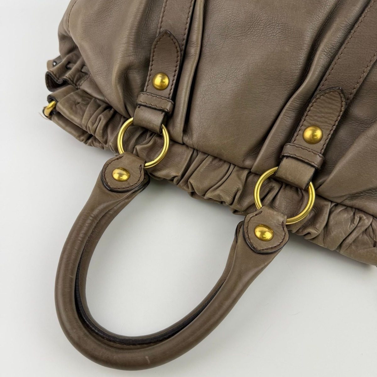 Miu Miu Shoulder Bag Beige Leather Vintage — view 16