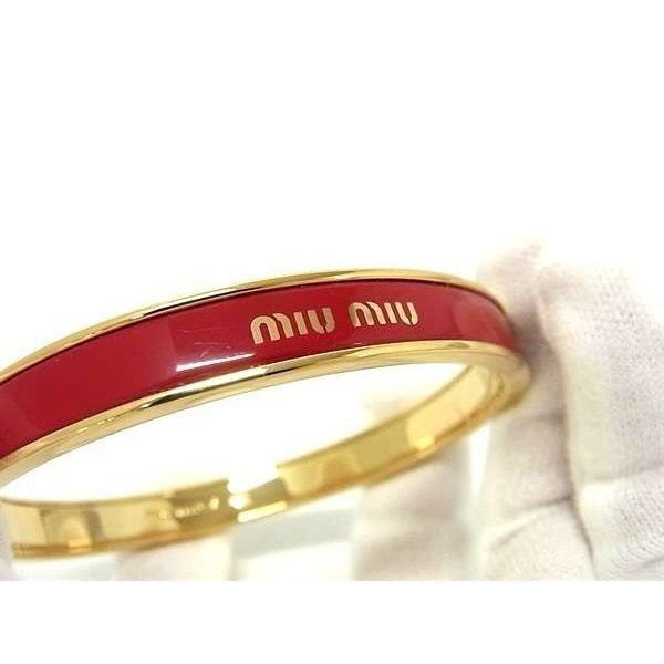 Miu Miu Miu Bangle Red Gold Metal Bracelet — view 3