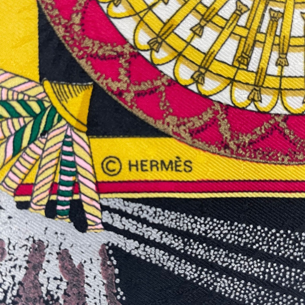 Hermes Scarf Silk Carre 90 Feux D'artifice Black — view 7