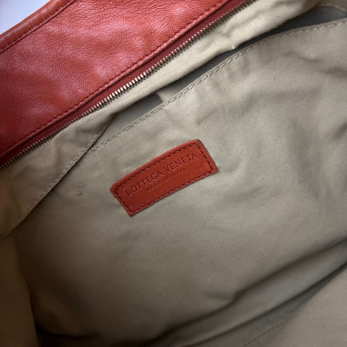 Bottega Veneta Intrecciato Shoulder Bag Orange Leather Vintage — view 16