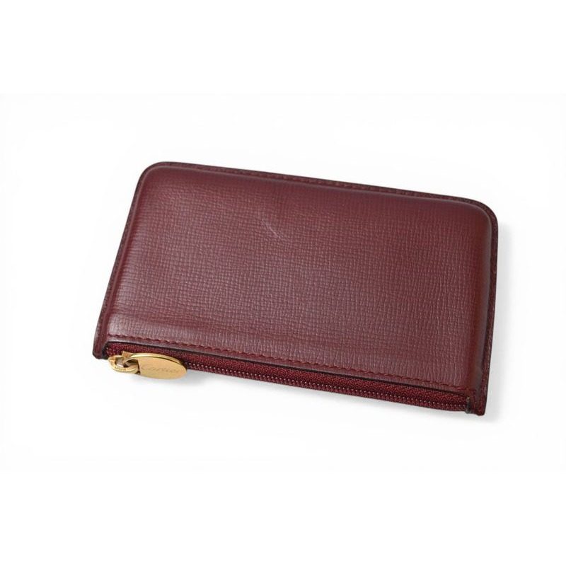 Cartier Coin Case Key Pouch Vintage Must de Cartier Bordeaux with Chain — view 7