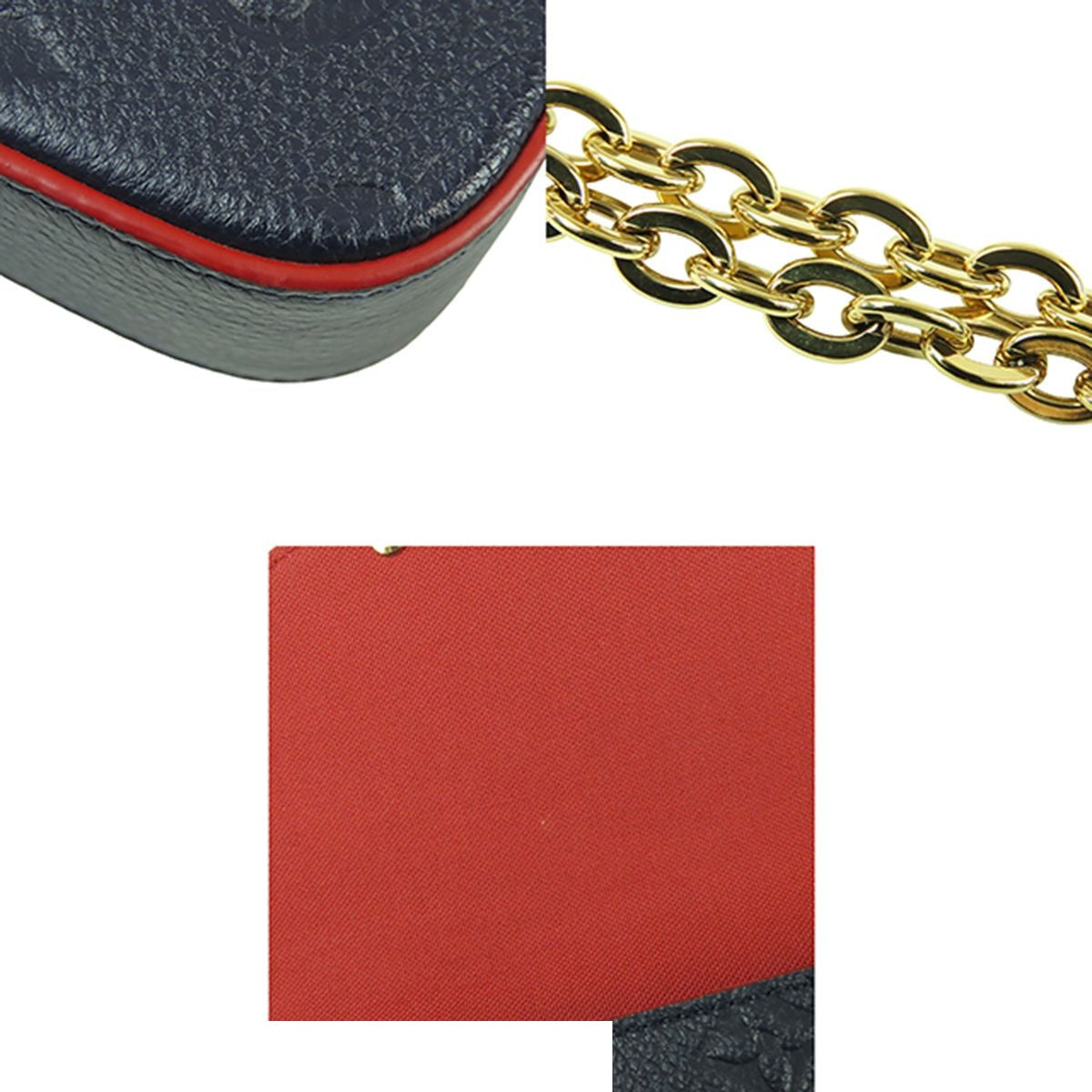 Louis Vuitton Pochette Felicie Marine Rouge Monogram Empreinte Wallet Chain — view 8