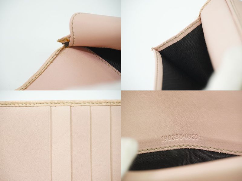 Authentic Gucci Shimmer Leather Long Wallet Long Wallet Pink 190336 Wallet