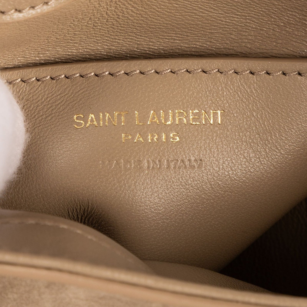 Saint Laurent Yves 5 7 Mini Vertical Grey Beige — view 10