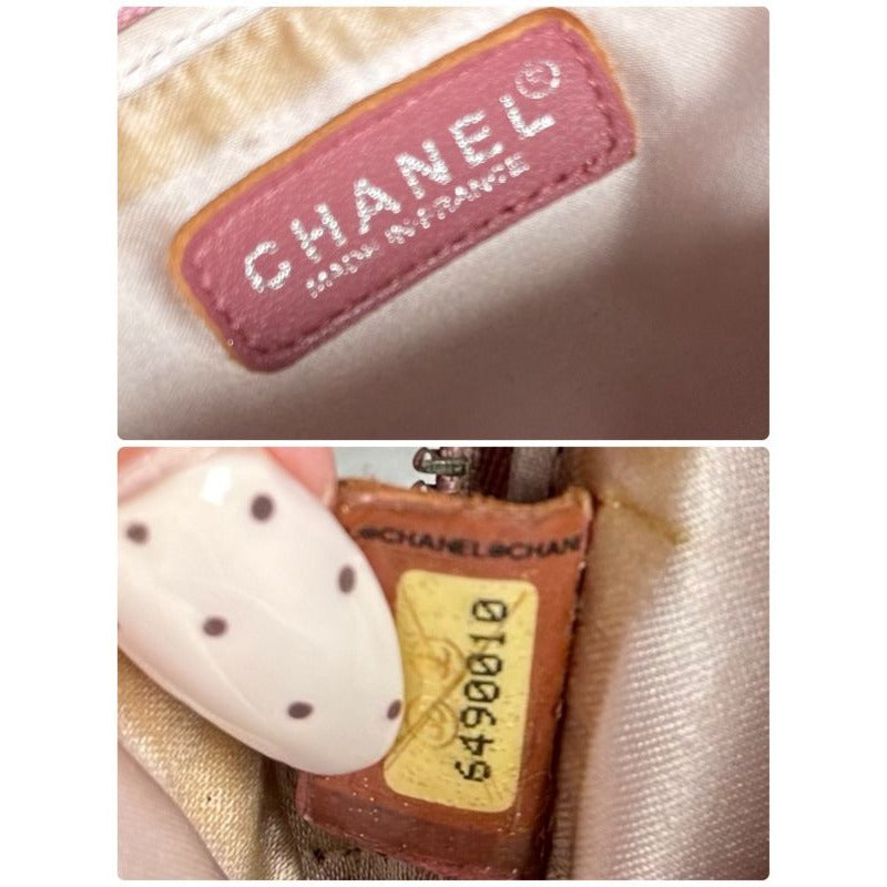 Chanel New Travel Line Coin Case Ring Mini Pouch Canvas Pink Coco — view 9