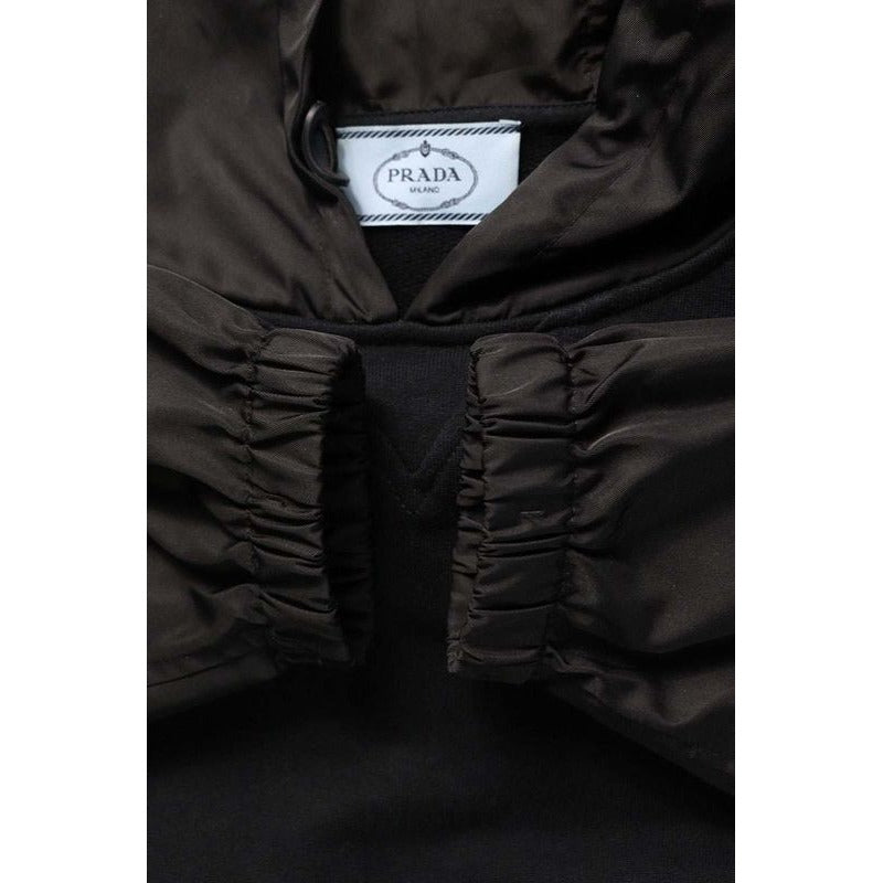 Prada R212 11 CC Arm Nylon Triangle Plate Cropped Hoodie — view 3