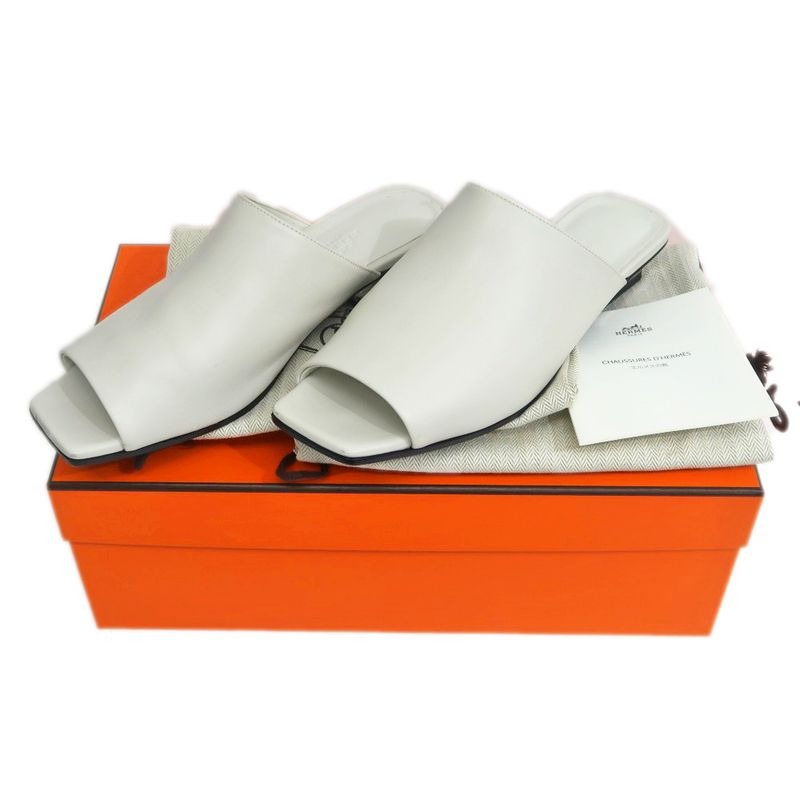 Hermes Idol Mule Z Size 37 Ivory Apparel Shoes — view 10