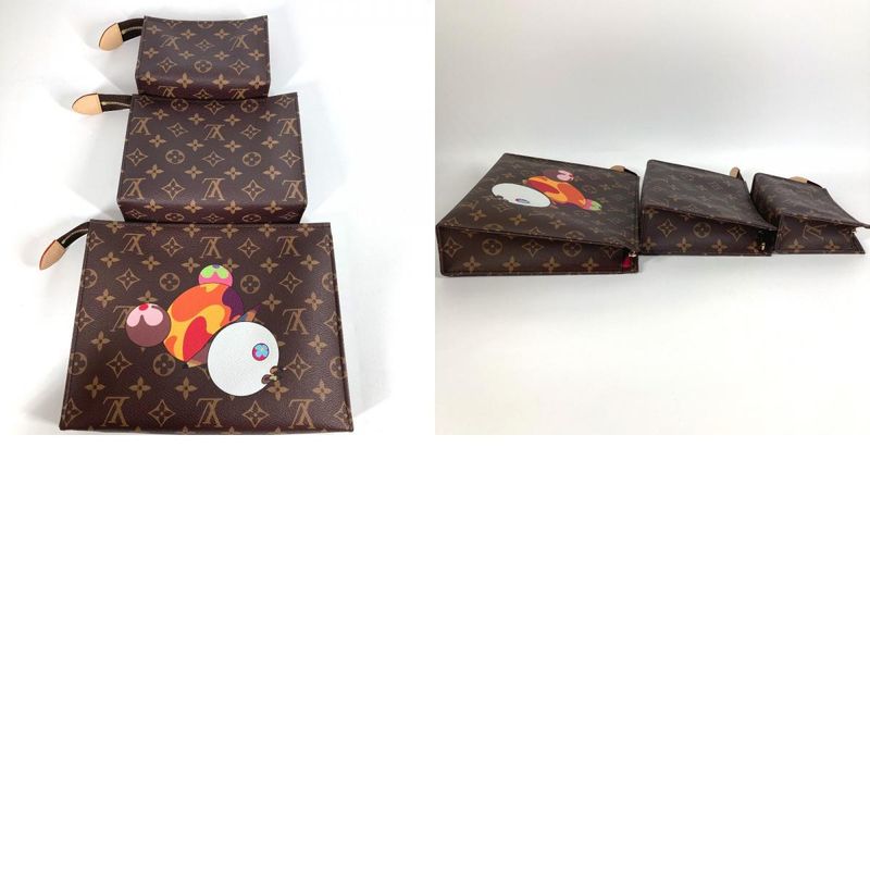 Louis Vuitton Clutch Bag Trio Poche Toilette M13762 Monogram Canvas Multicolor