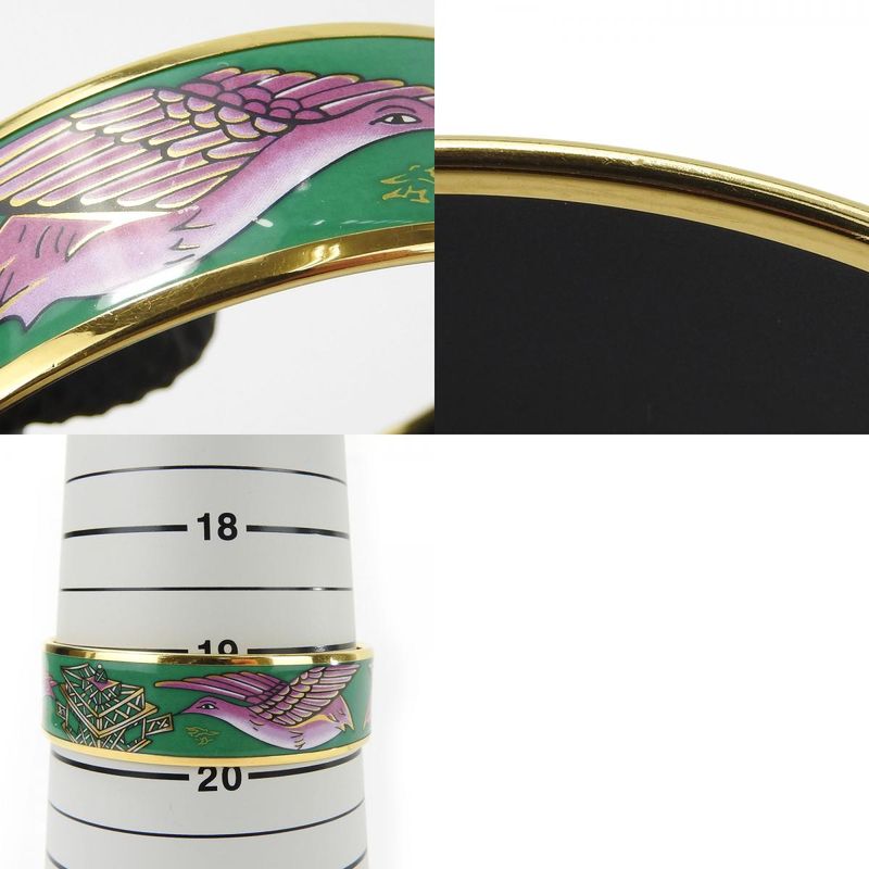 Hermes Bracelet Emile GM Metal Enamel Green Purple Gold Hardware Accessories