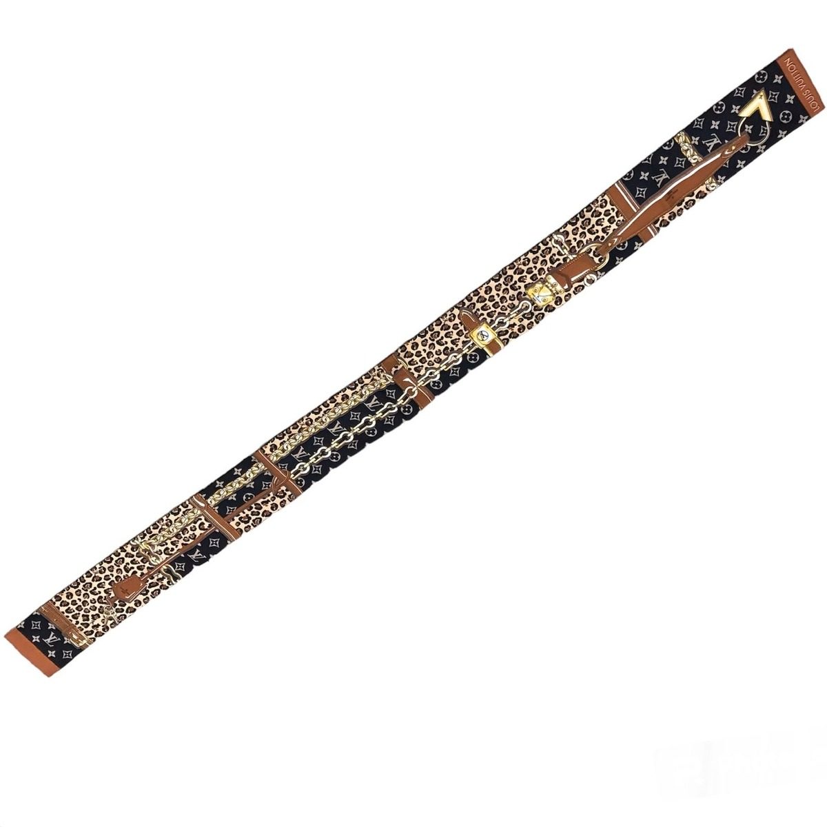 Louis Vuitton Silk Bandeau Wild at Heart Monogram Leopard Print Scarf — view 8