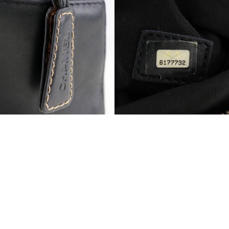 Chanel Wild Stitch Coco Mark Calf Black Women's Handbag