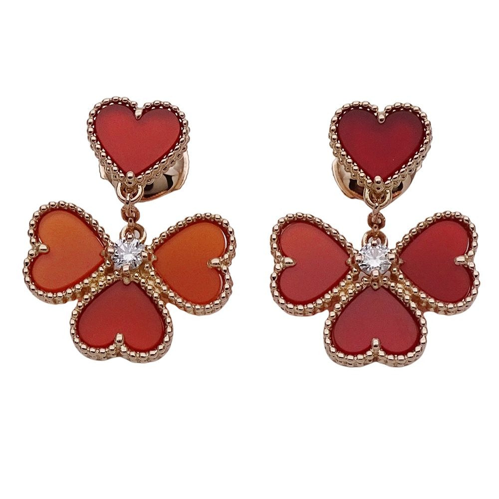 Van Cleef & Arpels Earrings Sweet Heart Alhambra Fyage 750 Pink Gold
