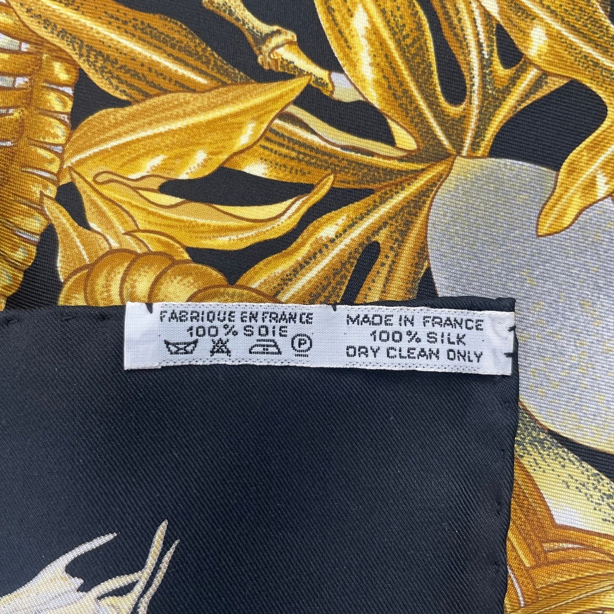 Hermes Carre 90 Passiflores Passion Flower Black 100% Silk Scarf — view 10
