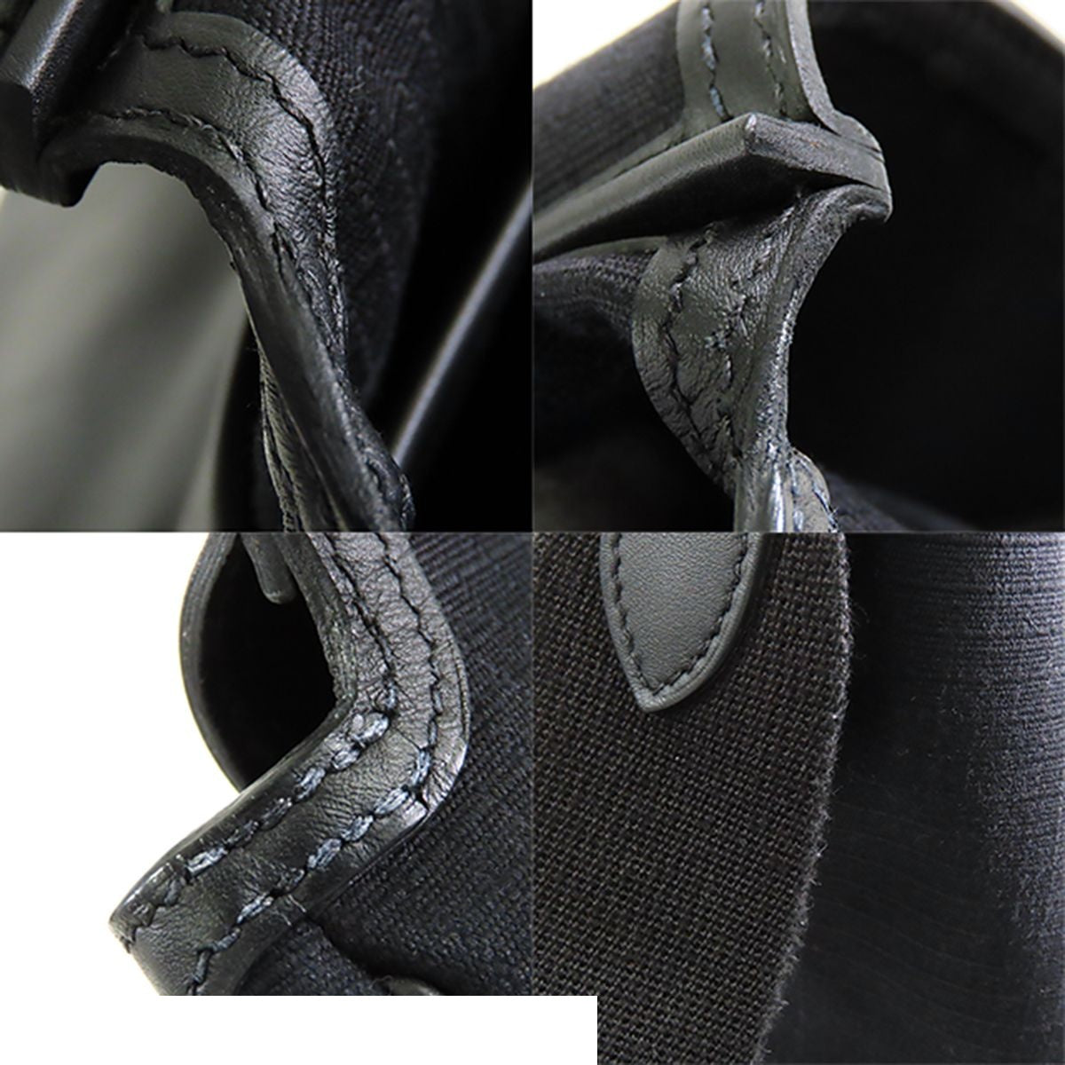 Hermes Messenger All Back Black Silver Swift Toile Bivouac Shoulder Bag — view 8