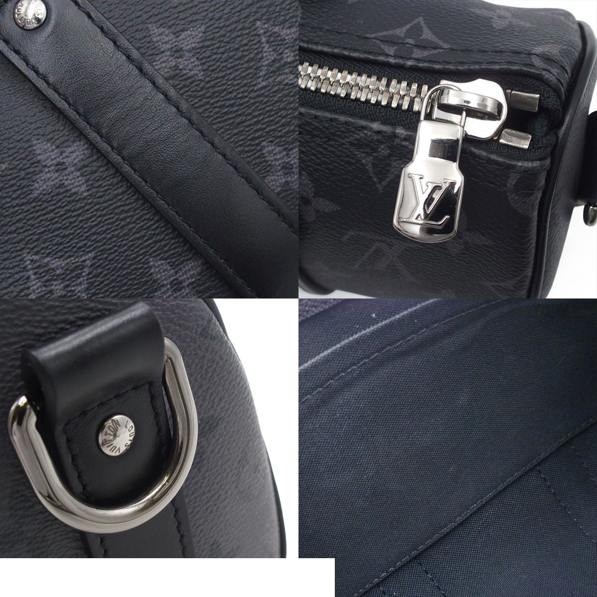 Louis Vuitton Keepall Bandouliere 25 Black Monogram Eclipse 2-Way Shoulder Bag — view 8