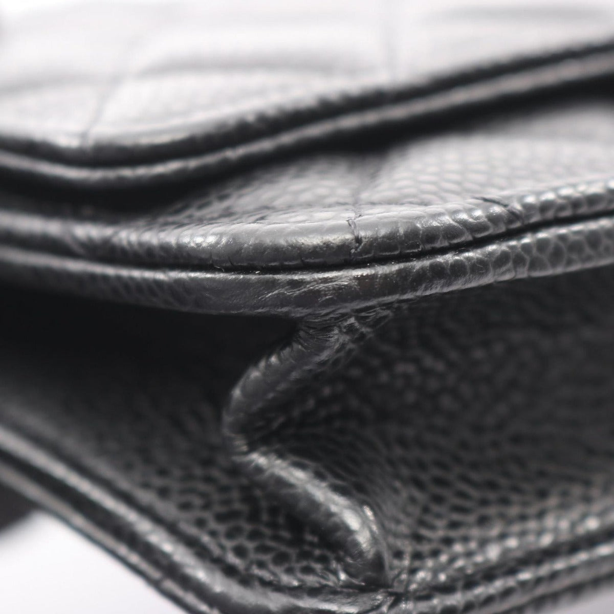Chanel Shoulder Bag Quilted Black Leather Chain Wallet — view 9