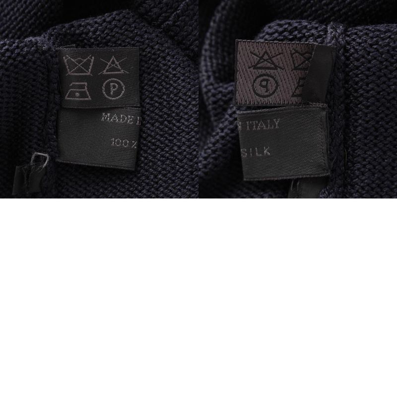 Prada 100% Silk Long Sleeve Cardigan Top Navy 44