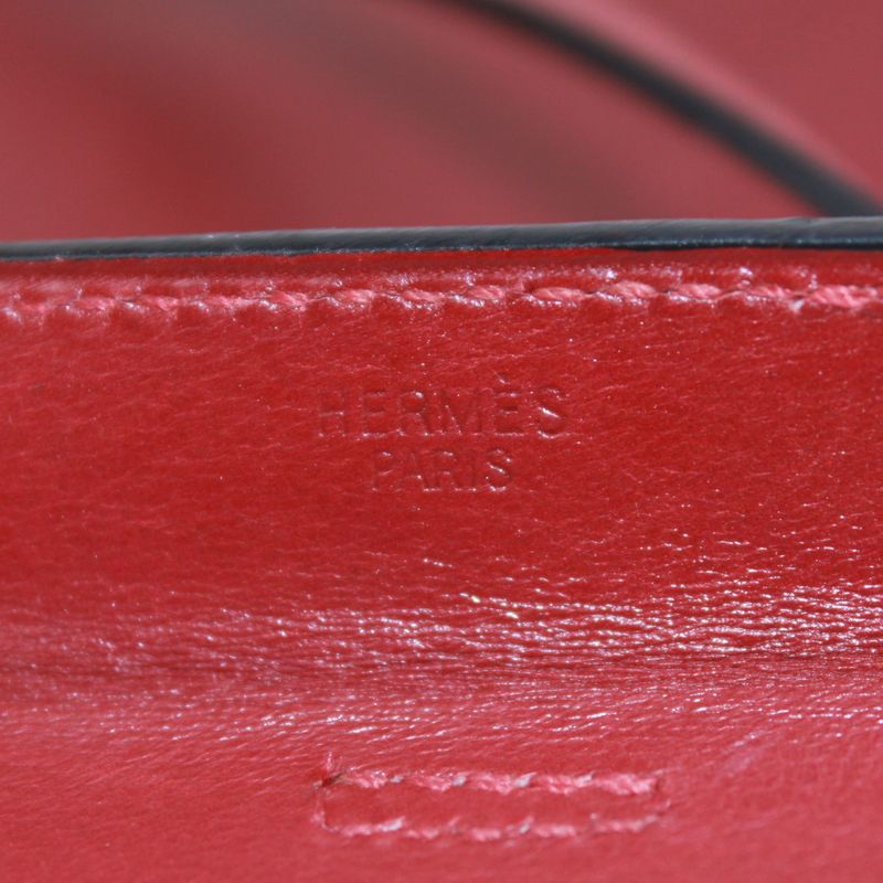 Hermes Onymetou Rouge Ashe Box Calf Red Brown Shoulder Bag