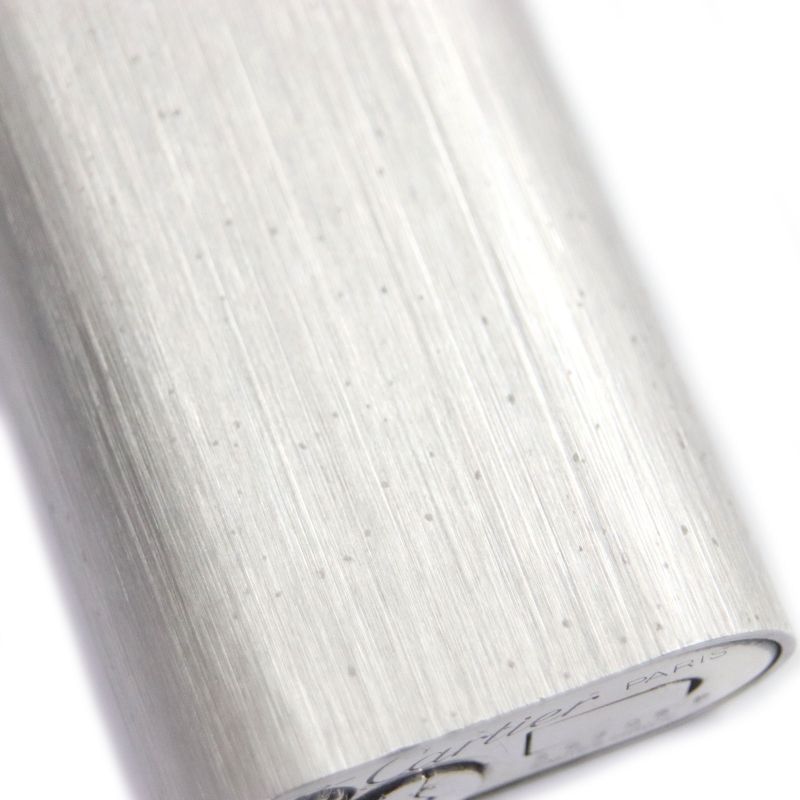 Cartier New Shape Oval Hairline Roller Type Gas Lighter Silver