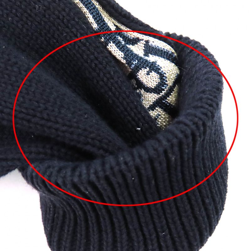 DIOR Christian DIOR Homme 113m638at187 Cotton Silk Oblique Sleeve Pullover Knit Sweater Navy