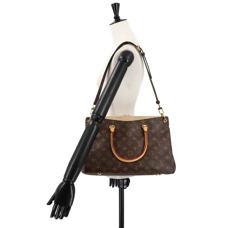 Louis Vuitton Monogram Pallas 2way Hand Shoulder Bag Dune M50066 Gold Hardware