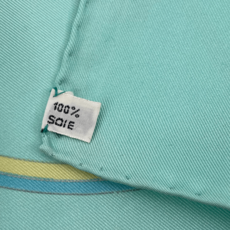 Hermes Springs Carriage Carre 90 100% Silk Scarf Green