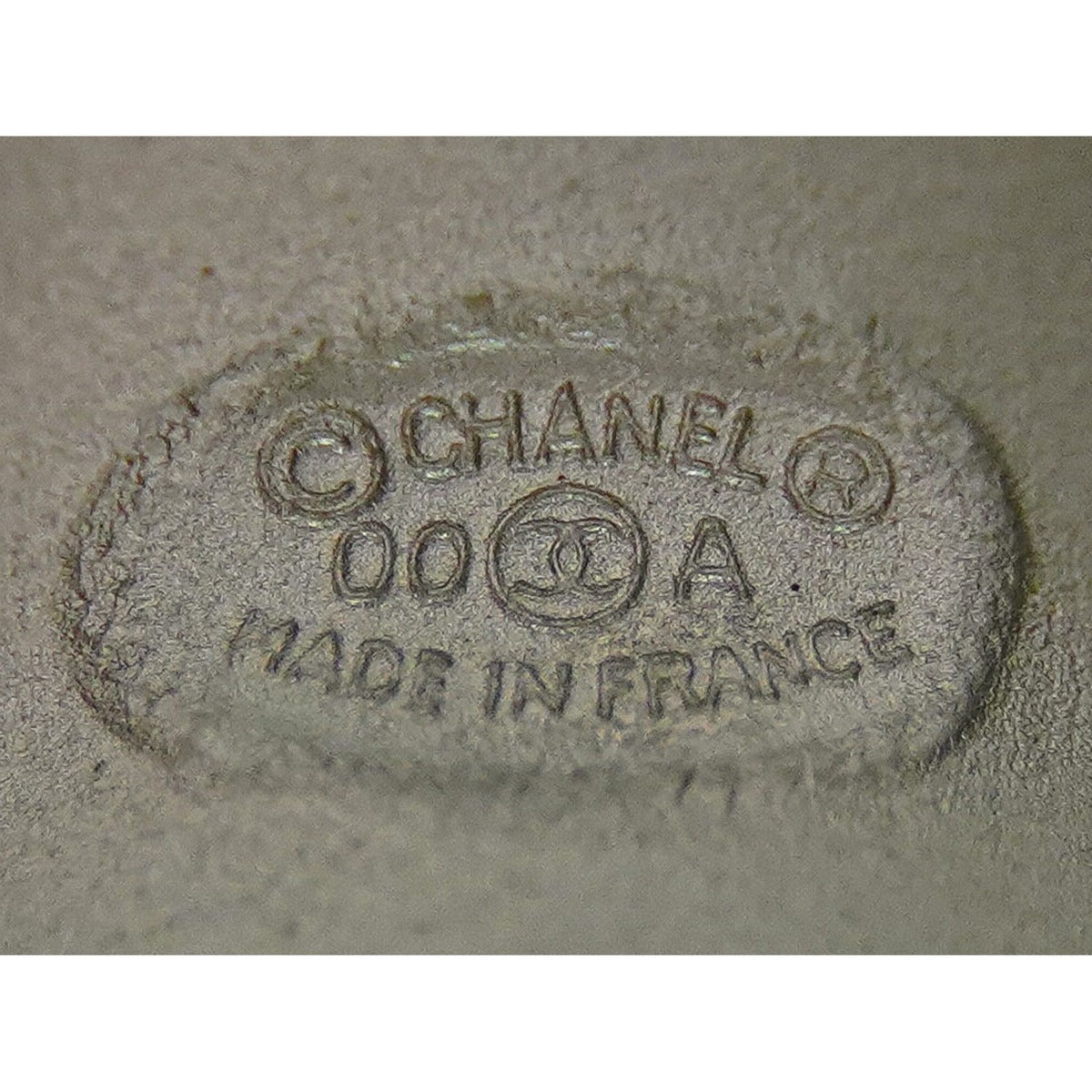Chanel Logo Rhinestone Ring Metal Silver Black — view 10