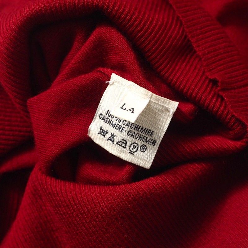 Hermes Knit Size LA V-neck High Gauge Sweater Cashmere Light Hand [recommended