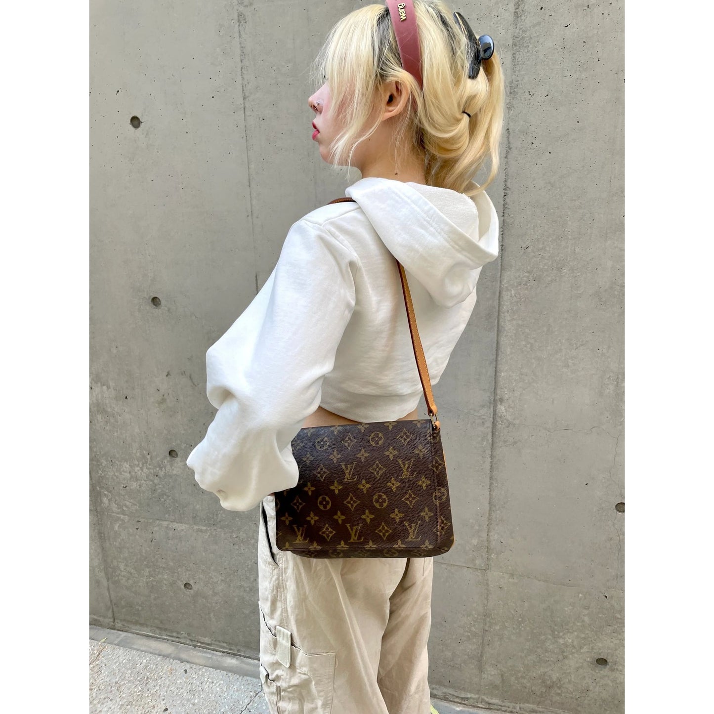 Louis Vuitton Monogram Musette Tango Crossbody Shoulder Bag Brown Tan