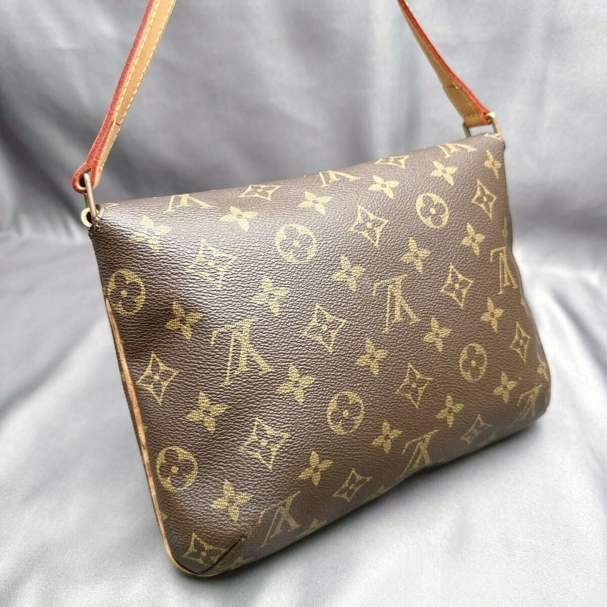 Louis Vuitton Monogram Musette Tango Crossbody Shoulder Bag Brown Tan