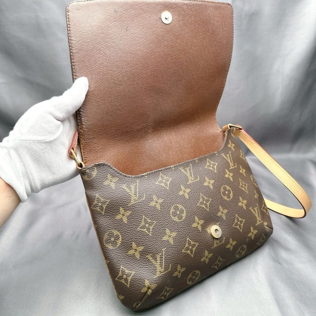 Louis Vuitton Monogram Musette Tango Crossbody Shoulder Bag Brown Tan