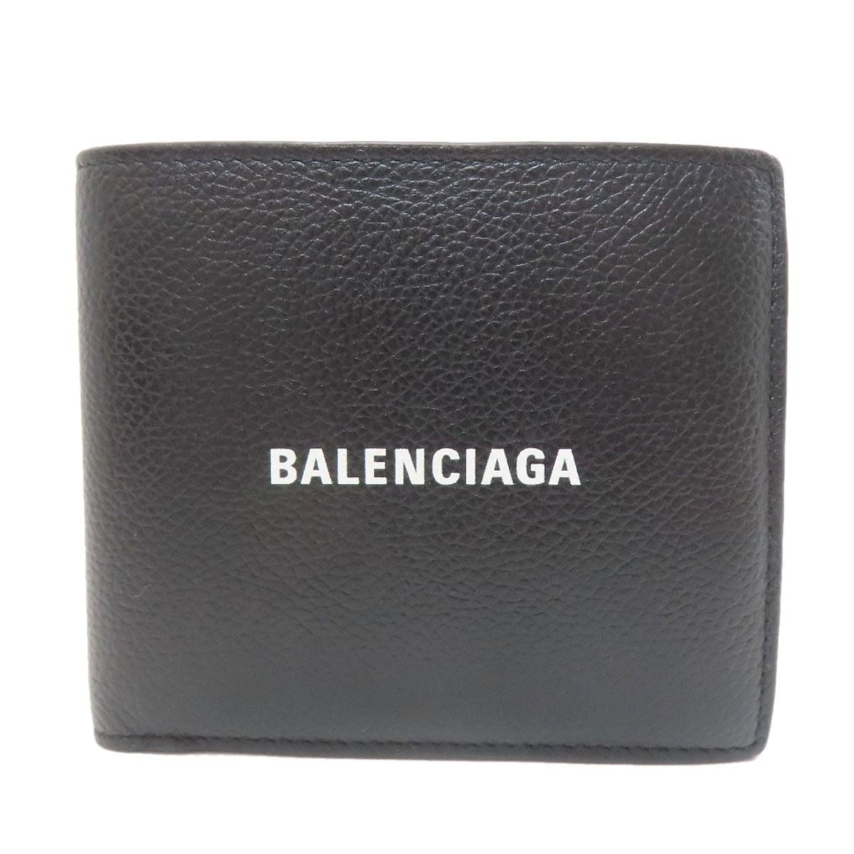 Balenciaga Logo Bifold Wallet Leather