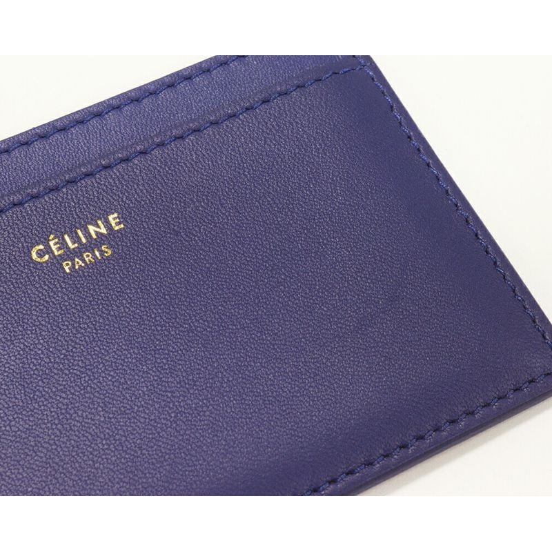 Celine Card Case Pass Holder Calf Indigo Tan Xt107 il — view 4