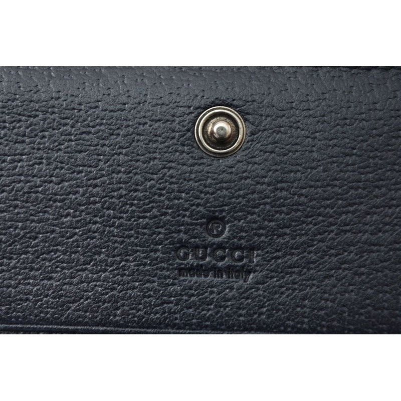 Gucci Mini Wallet Bifold Folding GG Navy Beige Ophidia Blue — view 9