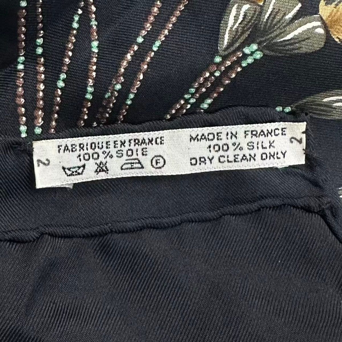 Hermes Scarf Silk Carre 90 Brazil Black — view 7