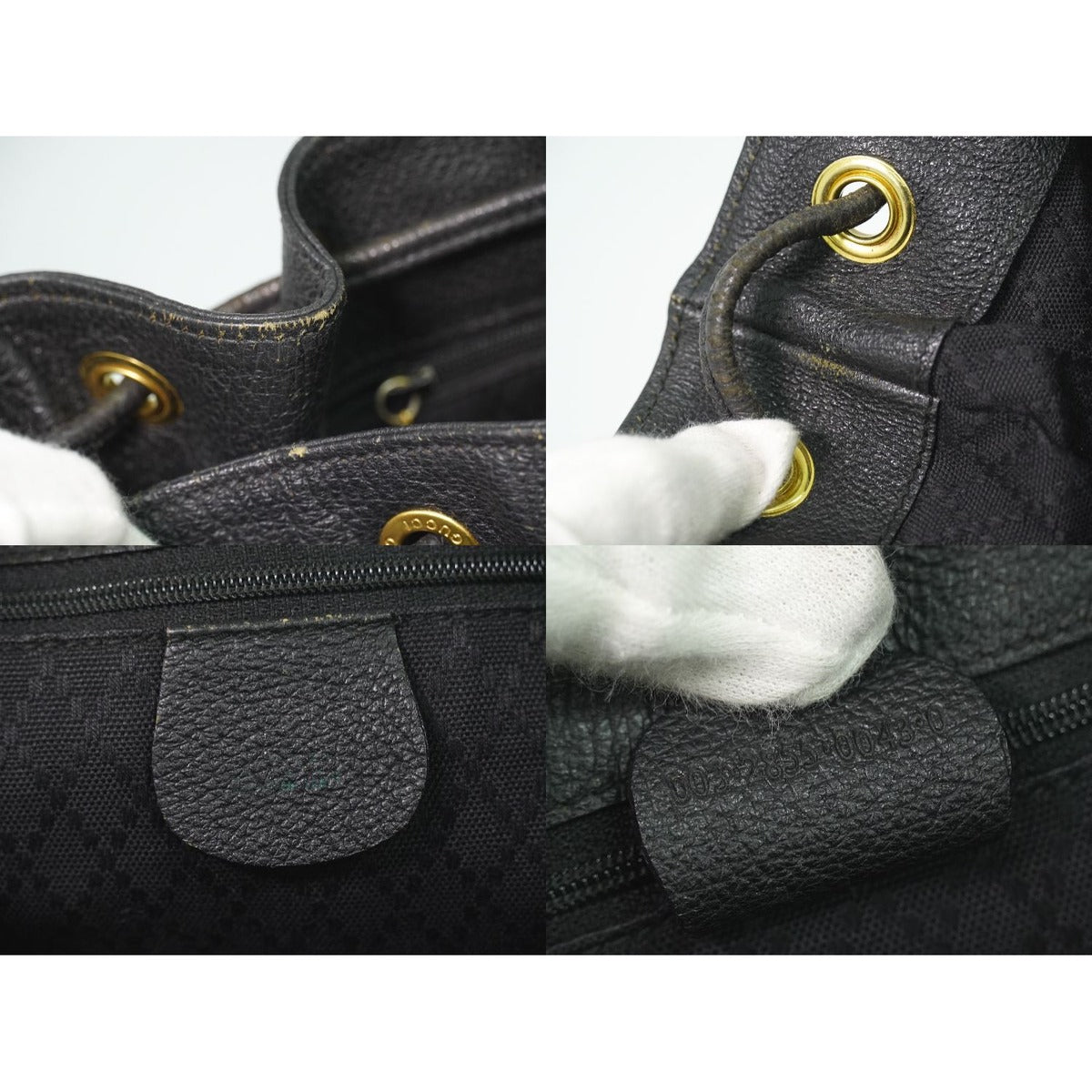 Gucci Bamboo Backpack Suede Leather Black — view 9