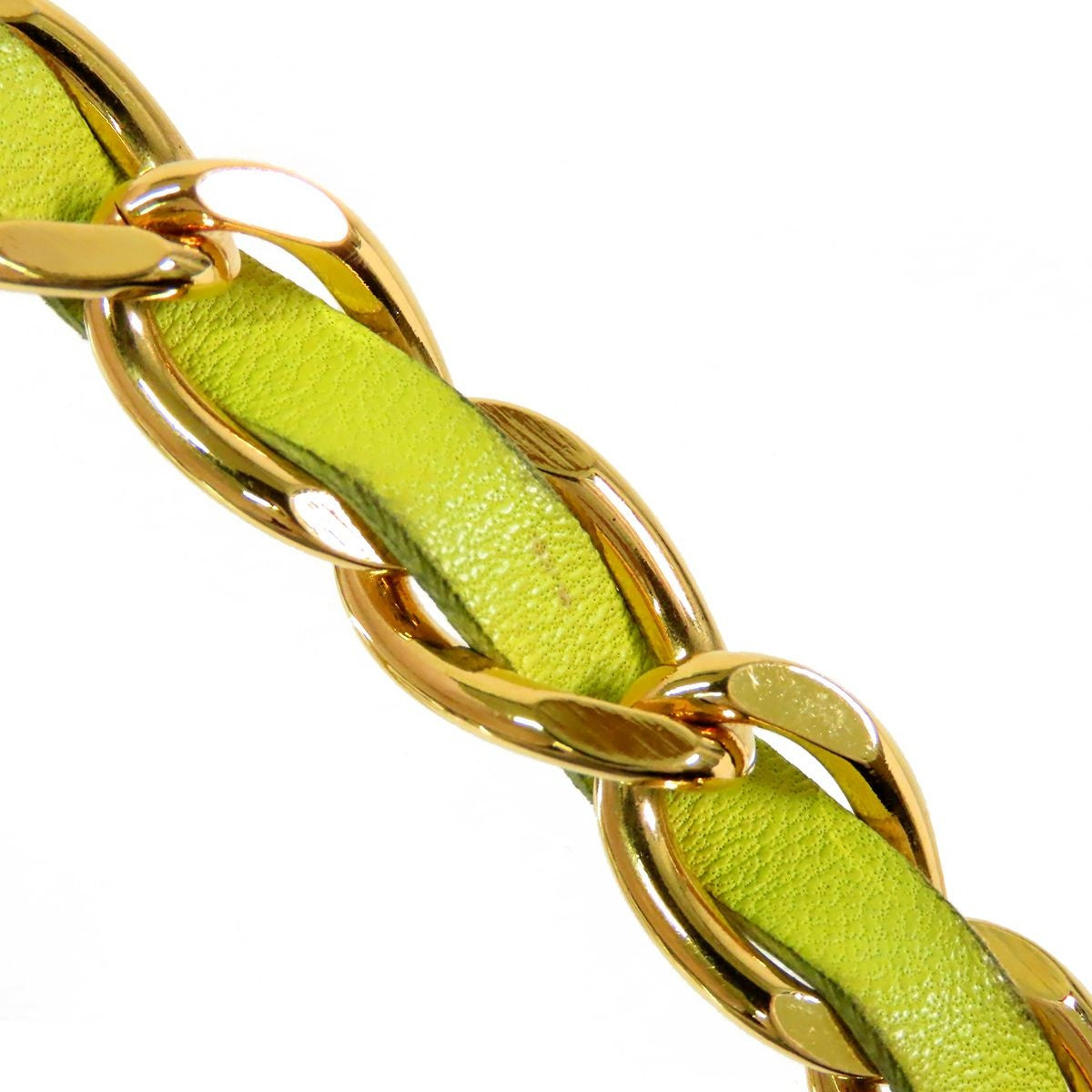 Chanel CC Logo Chain Belt Gold Yellow Metal Leather — view 8