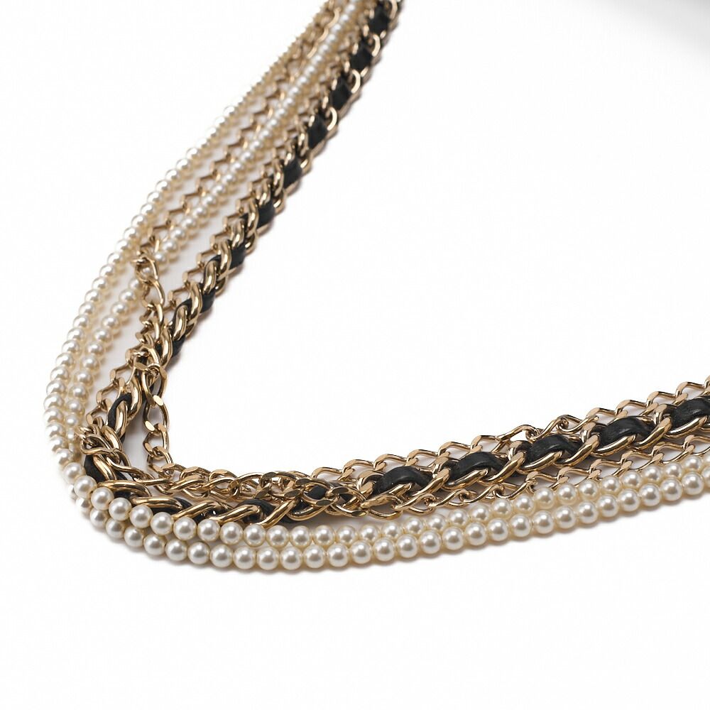 Chanel Shoulder Bag Matelasse Pearl Coco Mark Chain Shoulder Lambskin Black