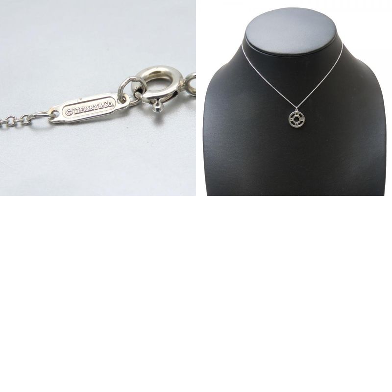 Tiffany & Co Necklace Atlas Open Medallion 925 Silver Approx 3.8g Silver