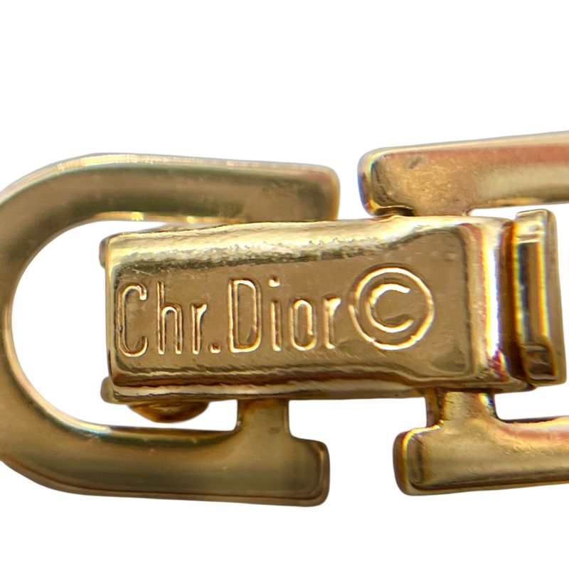 Christian DIOR Bracelet ID Plate CD Logo Gold Plated Gold