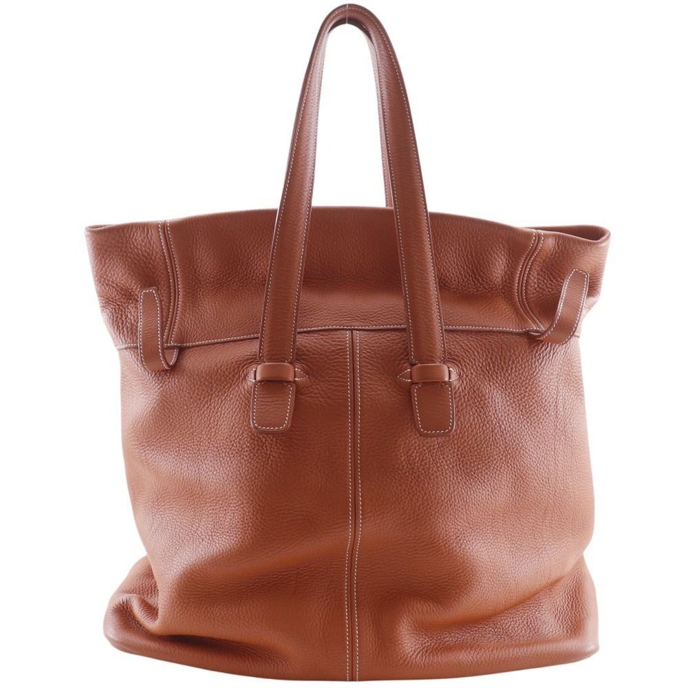 Hermes Tar Taurillon Clemence Brown Tote Bag