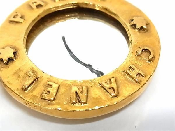 Chanel Coco Mark 2 8 Mirror Necklace Pendant Accessories Women's Gold Fc9058