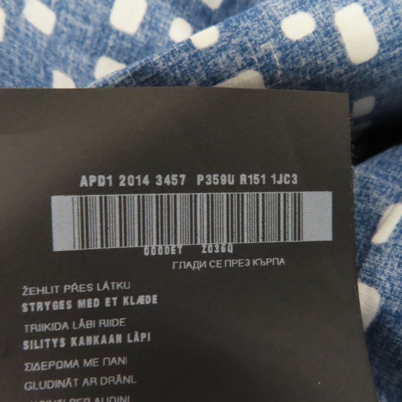 Prada Cotton Beautiful Silhouette Pleated Short Sleeve Dress With Belt Navy 40